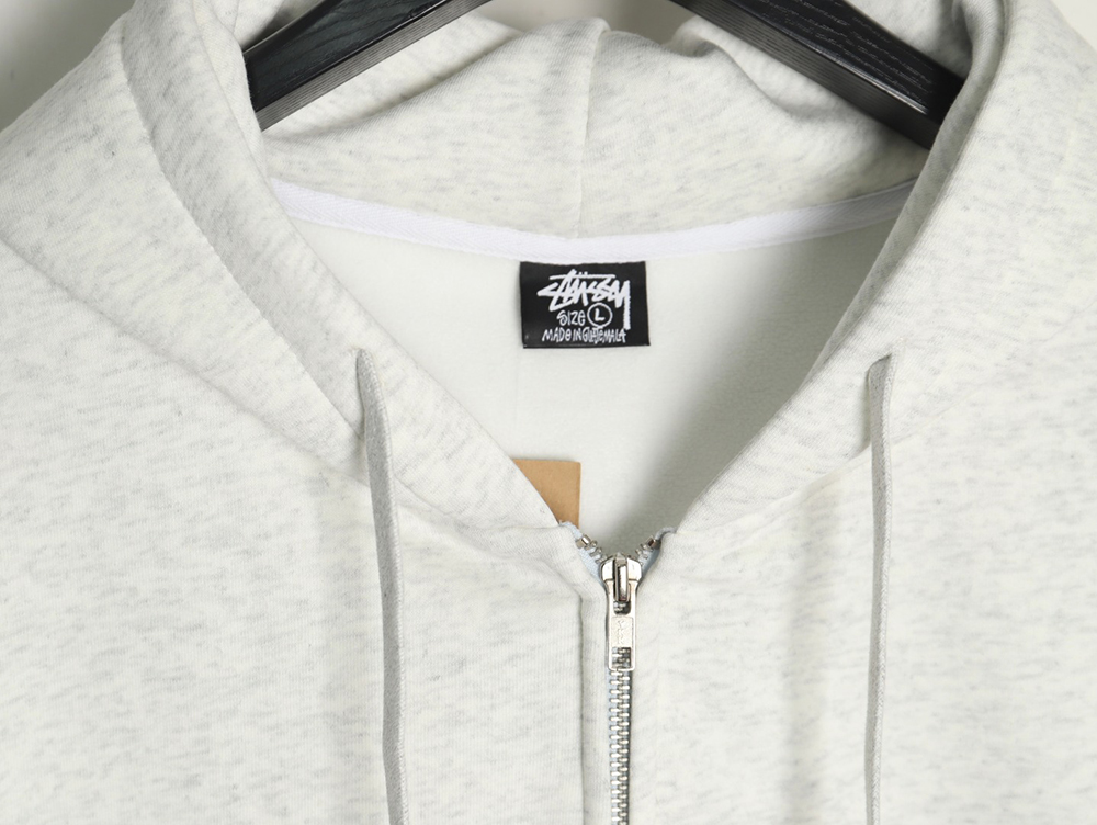 Stussy co-branded elements Logo plus velvet hooded zipper jacket