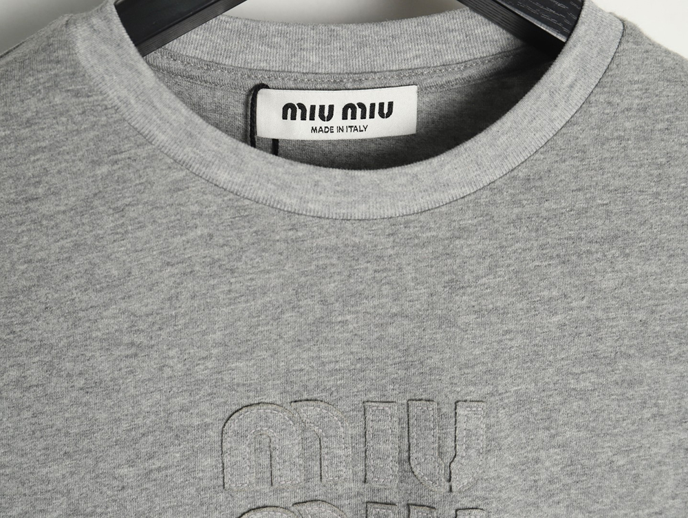 Miu Miu Embroidered Cotton Long Sleeve T-Shirt TSK1