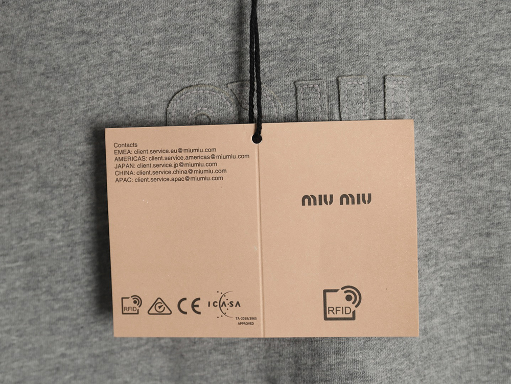 Miu Miu Embroidered Cotton Long Sleeve T-Shirt TSK1