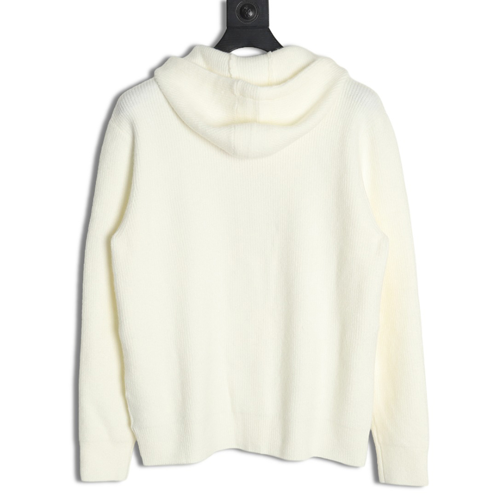 Miu Miu logo embroidered zip-up hooded sweater
