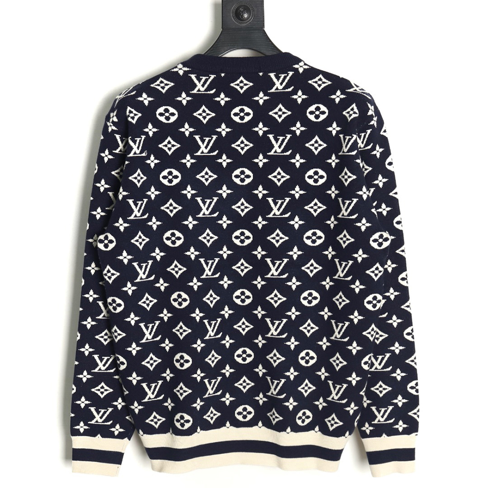 l0*is V*t0n chain all over print monogram round neck sweater tsk1