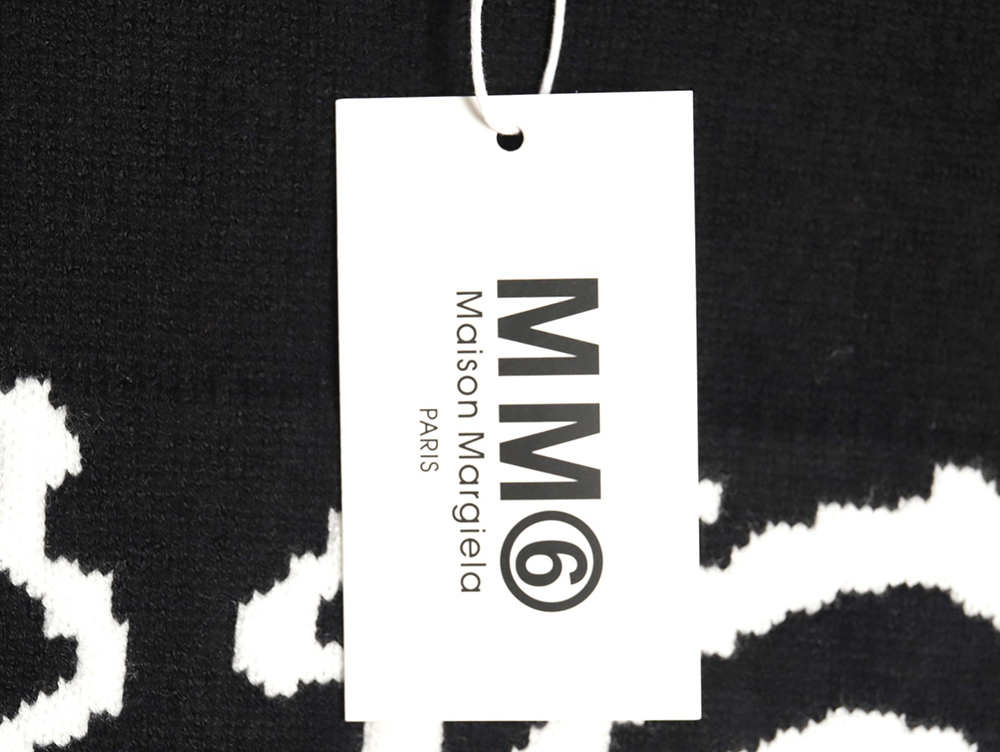 ma*s*n Ma*i*la numbers distressed knitted crewneck sweater