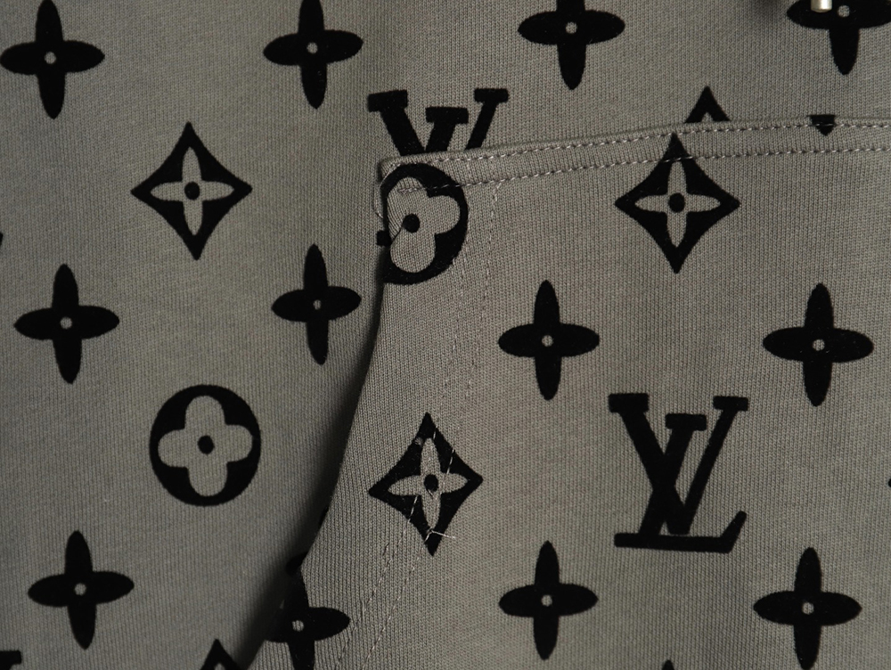 l0*is V*t0n monogram flocked print hoodie