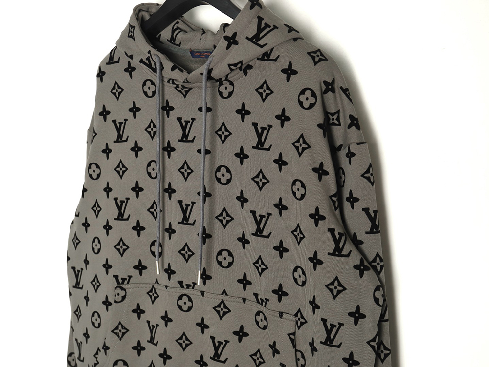 l0*is V*t0n monogram flocked print hoodie
