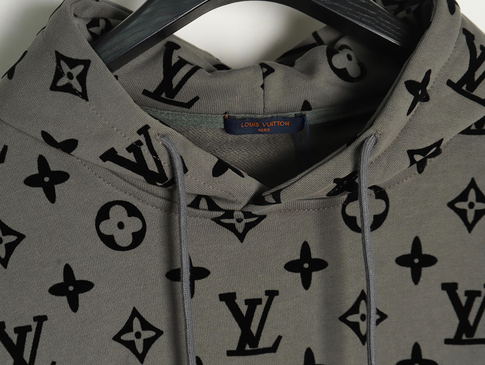 l0*is V*t0n monogram flocked print hoodie