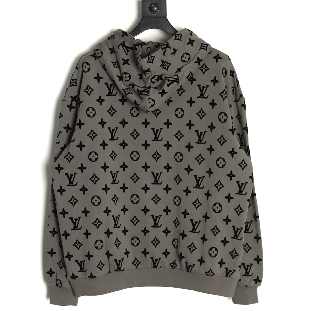 l0*is V*t0n monogram flocked print hoodie