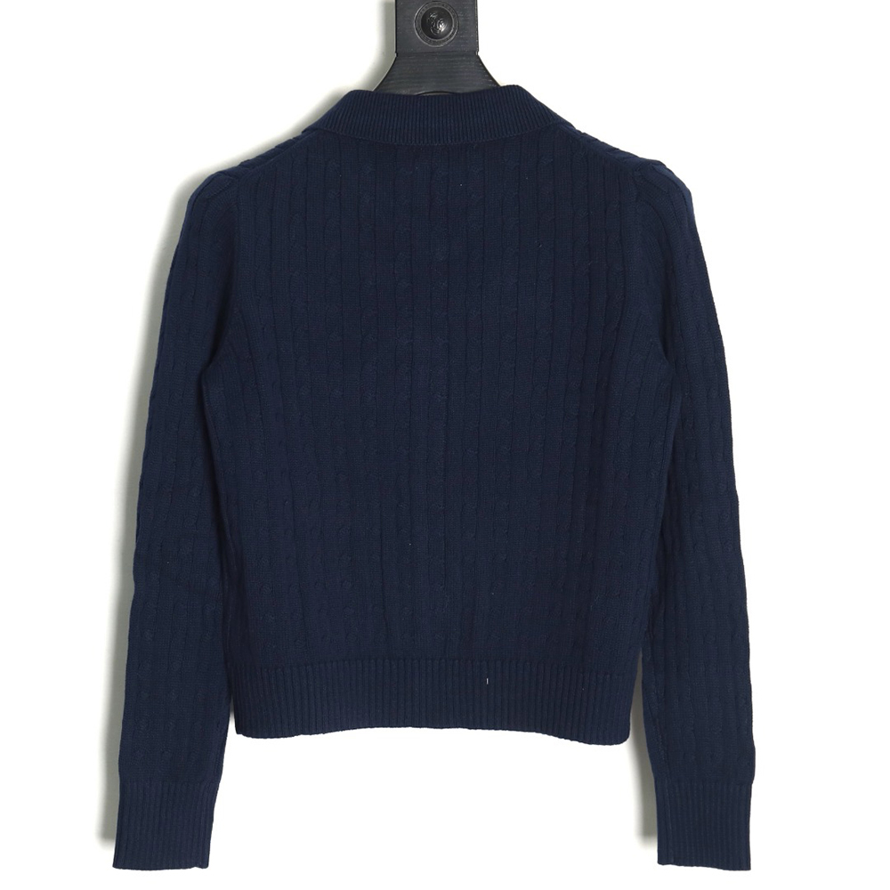 Ralph Lauren Classic Cable Lapel Knit Cardigan TSK1