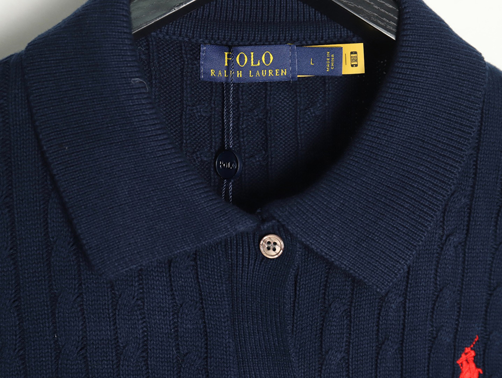 Ralph Lauren Classic Cable Lapel Knit Cardigan TSK1