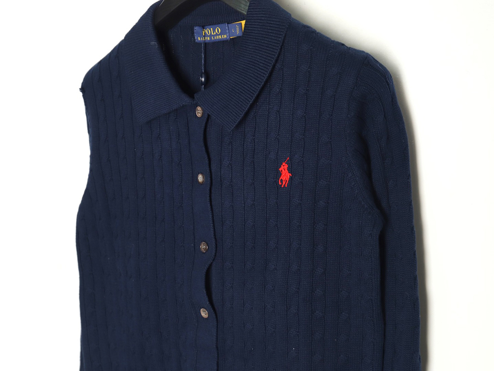 Ralph Lauren Classic Cable Lapel Knit Cardigan TSK1