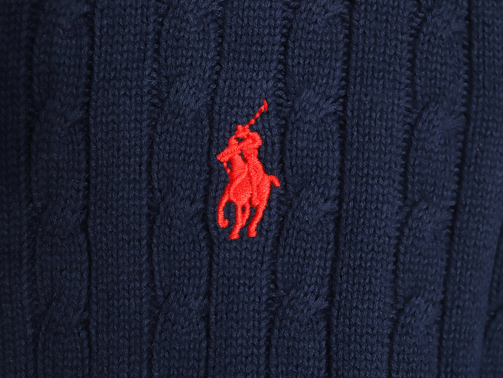 Ralph Lauren Classic Cable Lapel Knit Cardigan TSK1