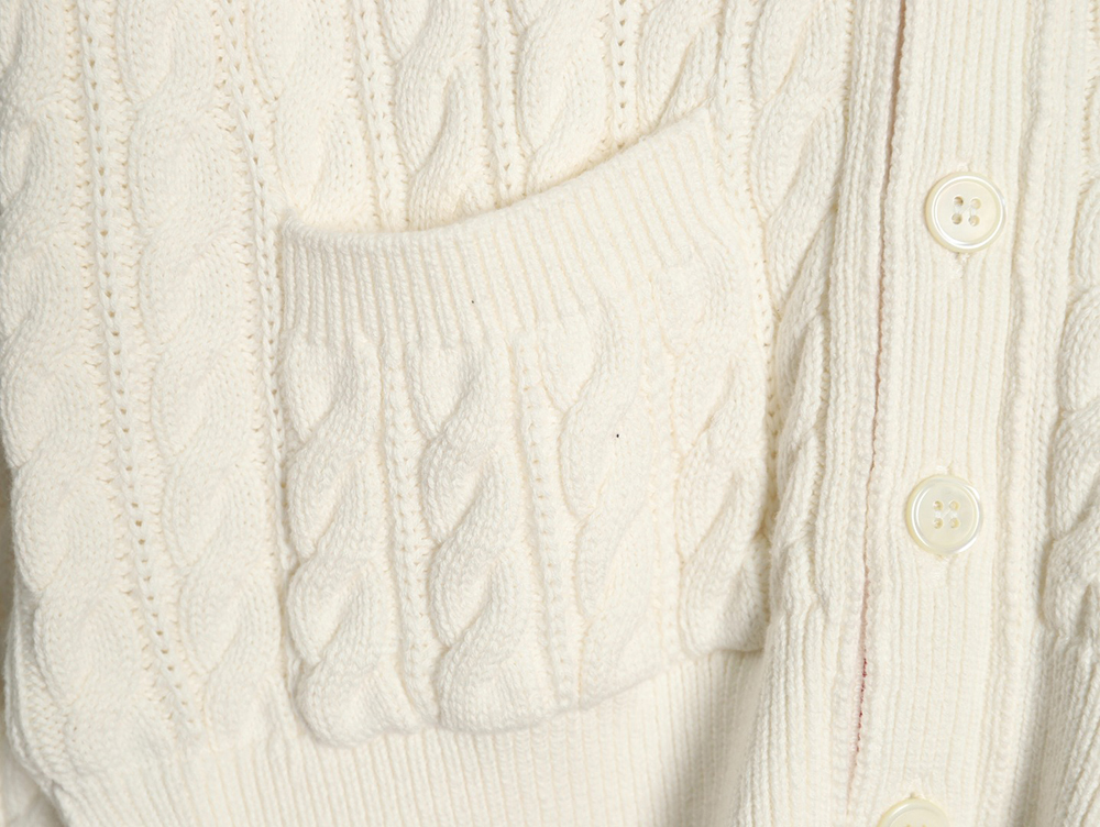 Thom Browne four-strip cable cardigan