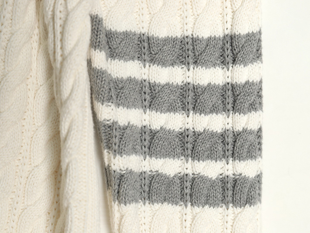 Thom Browne four-strip cable cardigan