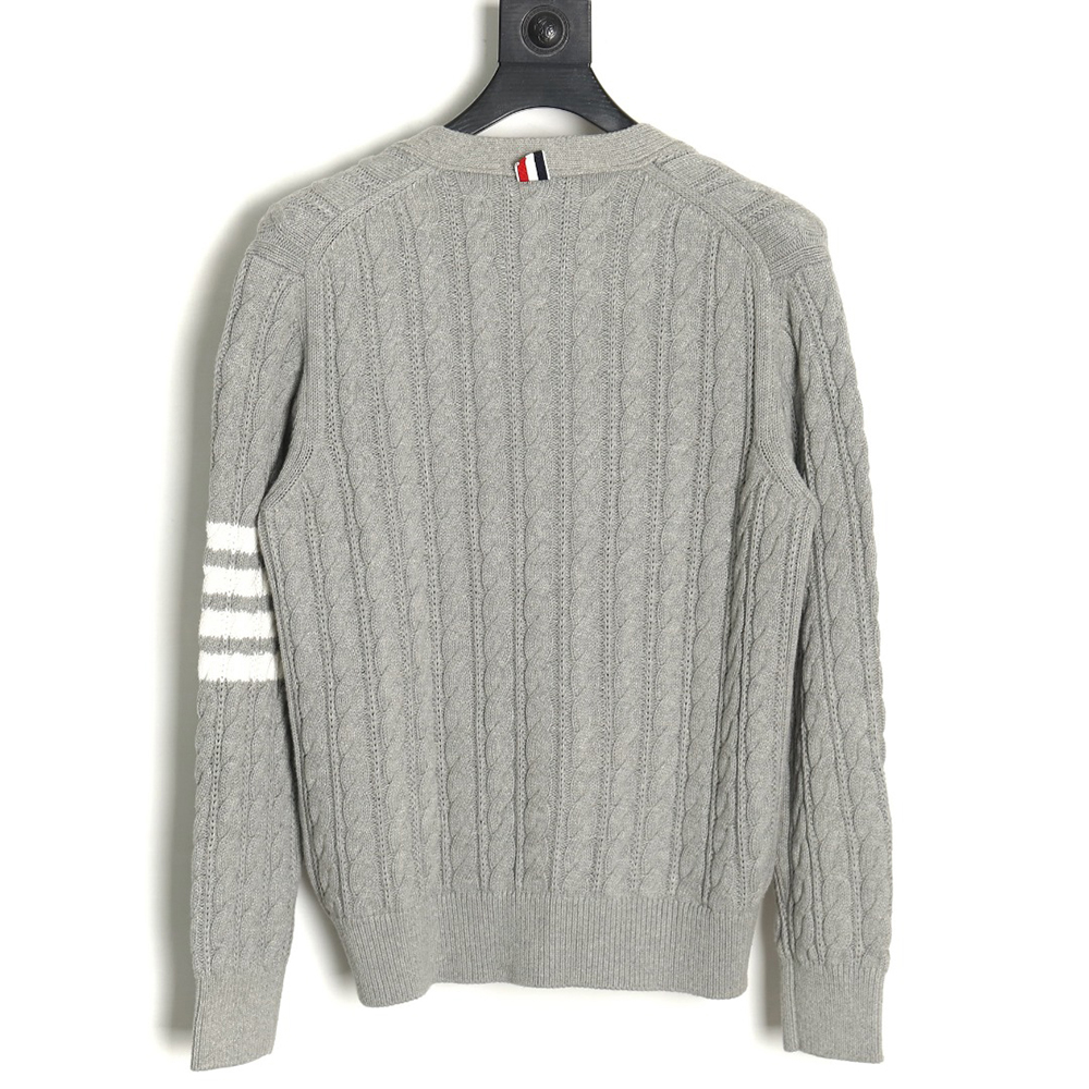 Thom Browne four-strip cable cardigan TSK1