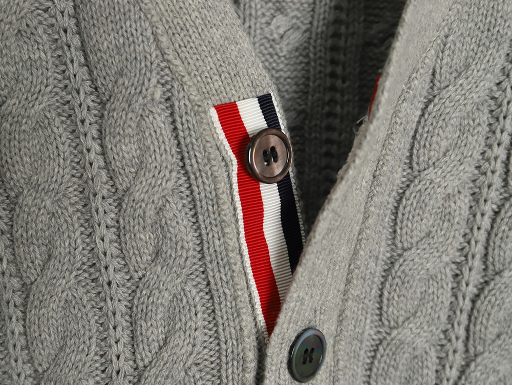 Thom Browne four-strip cable cardigan TSK1