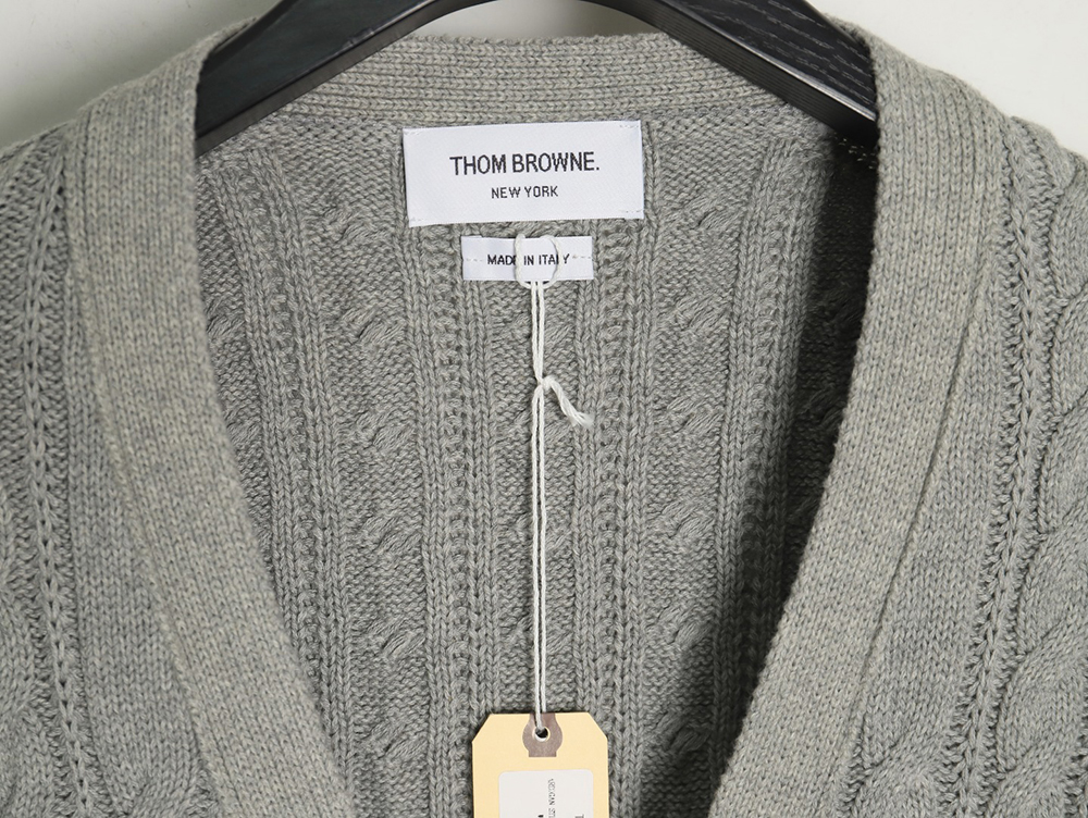 Thom Browne four-strip cable cardigan TSK1