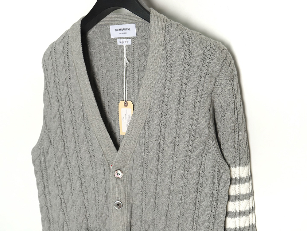 Thom Browne four-strip cable cardigan TSK1