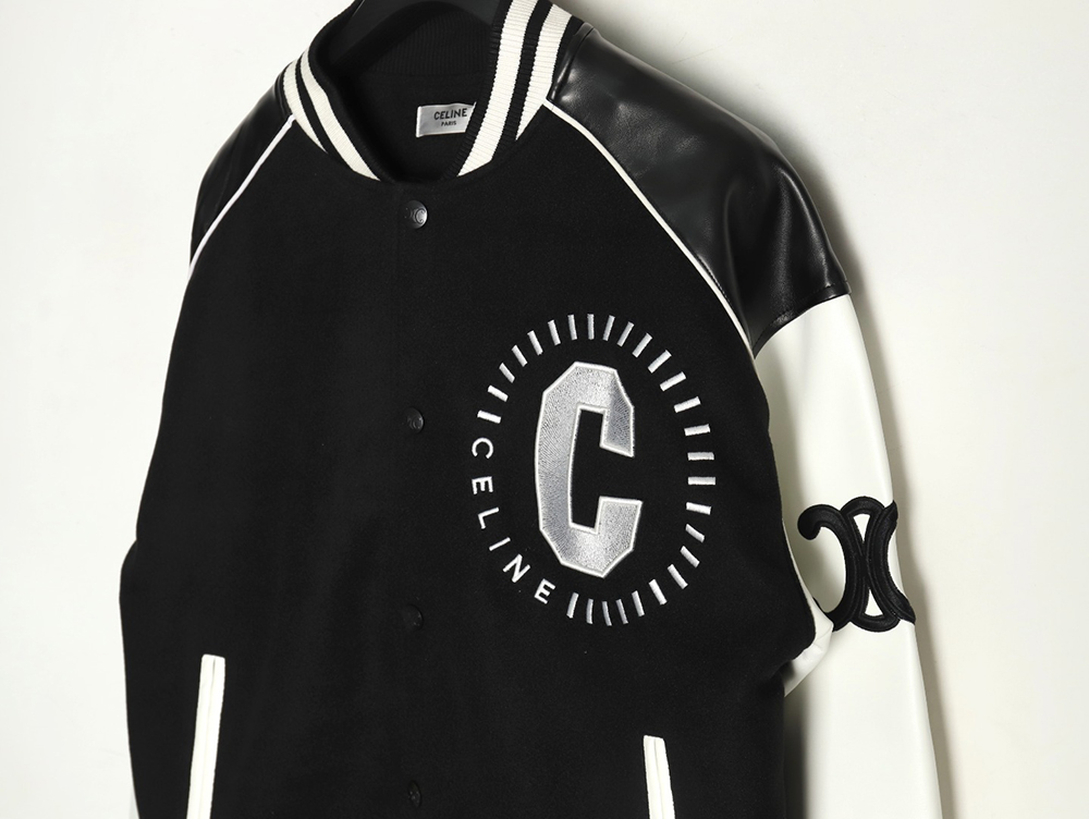 Ce**e patchwork embroidered baseball jacket