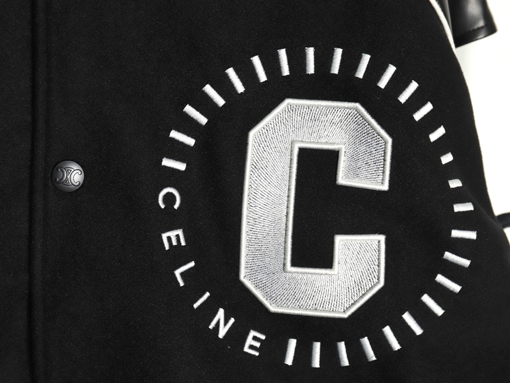 Ce**e patchwork embroidered baseball jacket