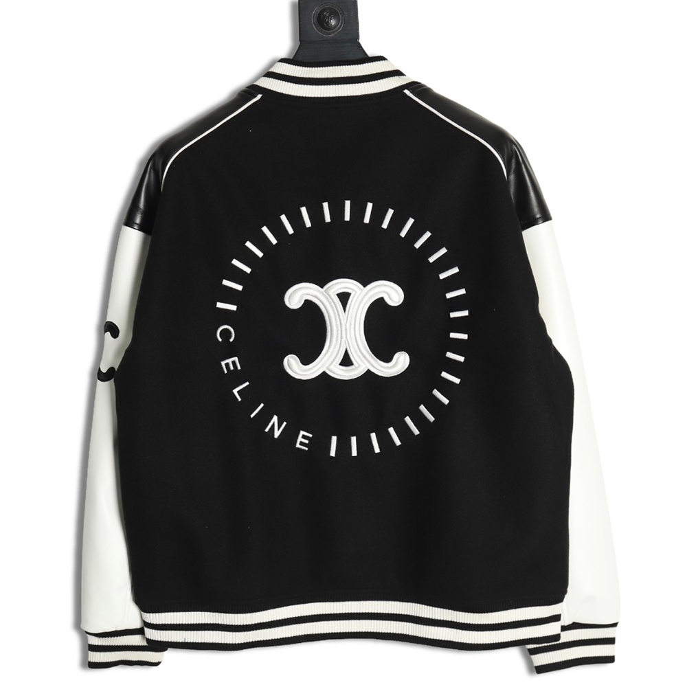 Ce**e patchwork embroidered baseball jacket