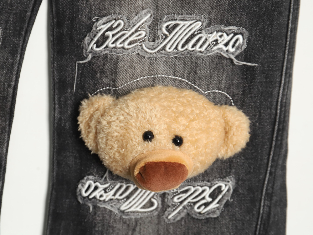 13De Marzo Mid-Range Bear Wide-Leg Jeans TSK1