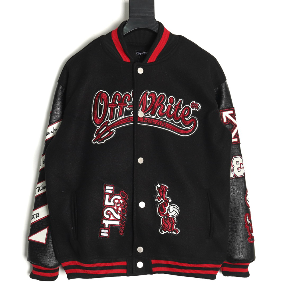 Off White AC Milan joint baseball jacket