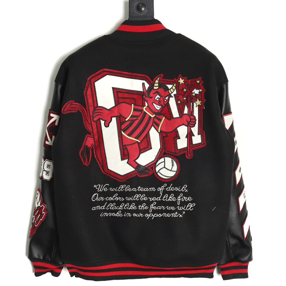 Off White AC Milan joint baseball jacket