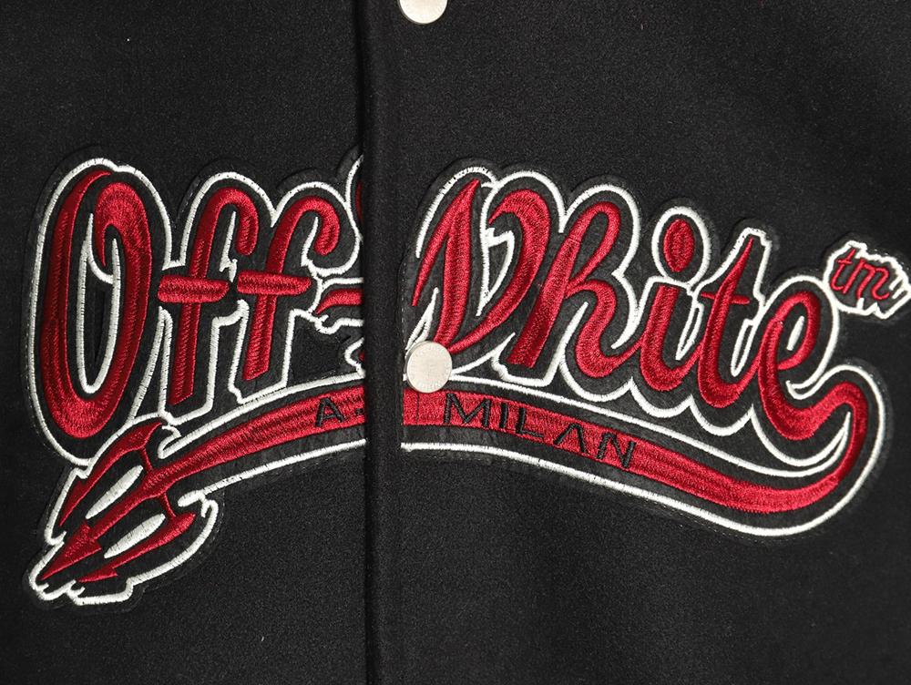 Off White AC Milan joint baseball jacket