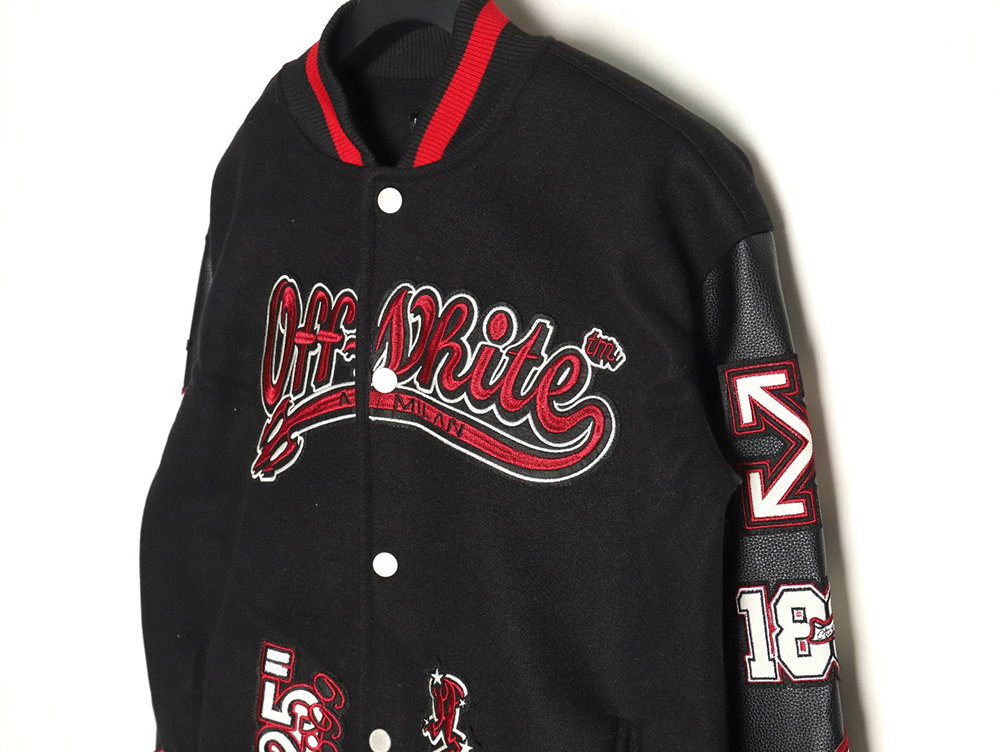 Off White AC Milan joint baseball jacket