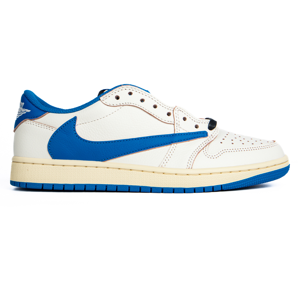 Fragment Design x Travis Scott x Air Jordan 1 Retro Low OG SP ''Sail Military Blue''
