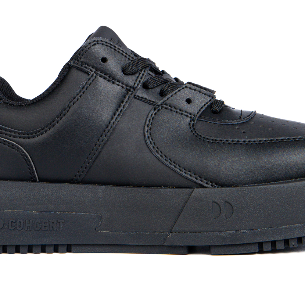 Choco Concert Cow Leather Stylish Skateboarding Shoes Black