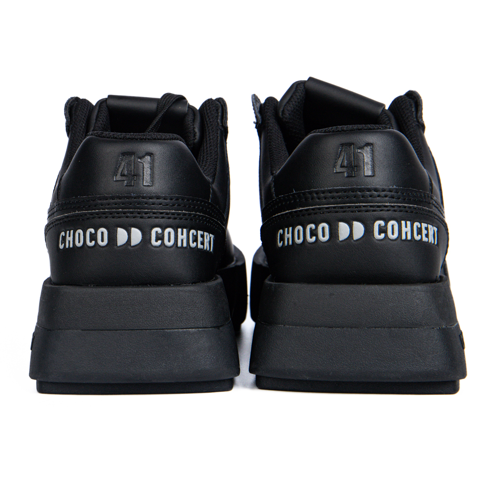 Choco Concert Cow Leather Stylish Skateboarding Shoes Black