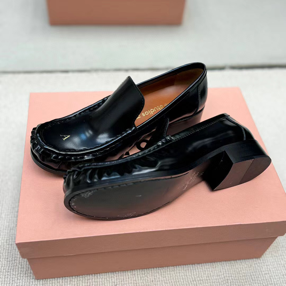 Acne Studios Leather Loafers in Black
