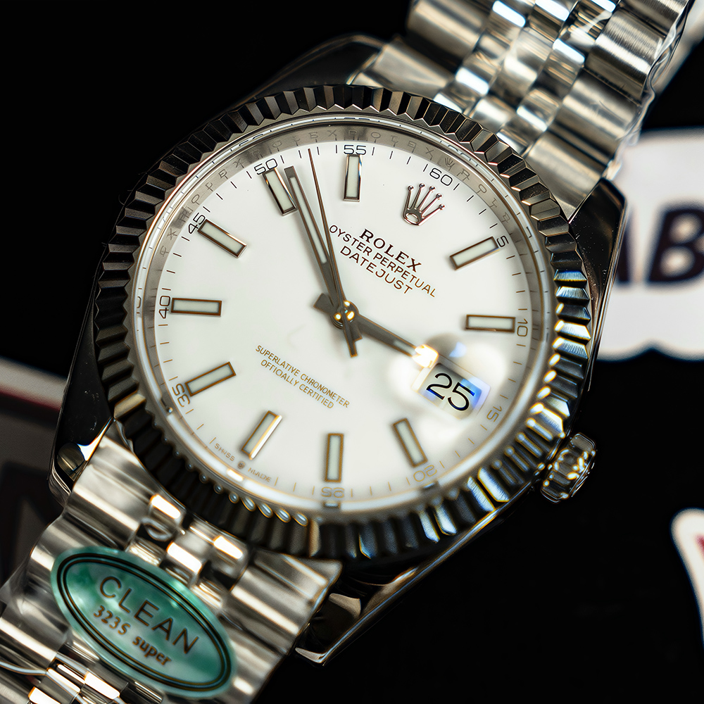 R*l*x - datejust 41mm jub flt 904l ss/ss white/stk 3235
