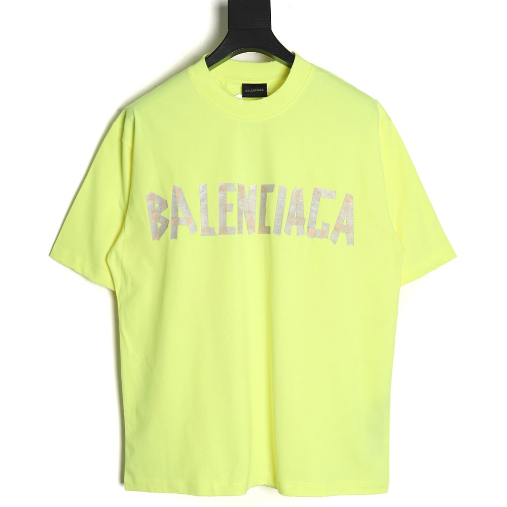 Ba*len*cia*ga tape print short sleeve t-shirt