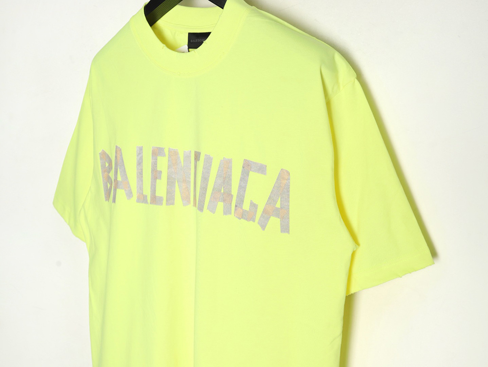 Ba*len*cia*ga tape print short sleeve t-shirt