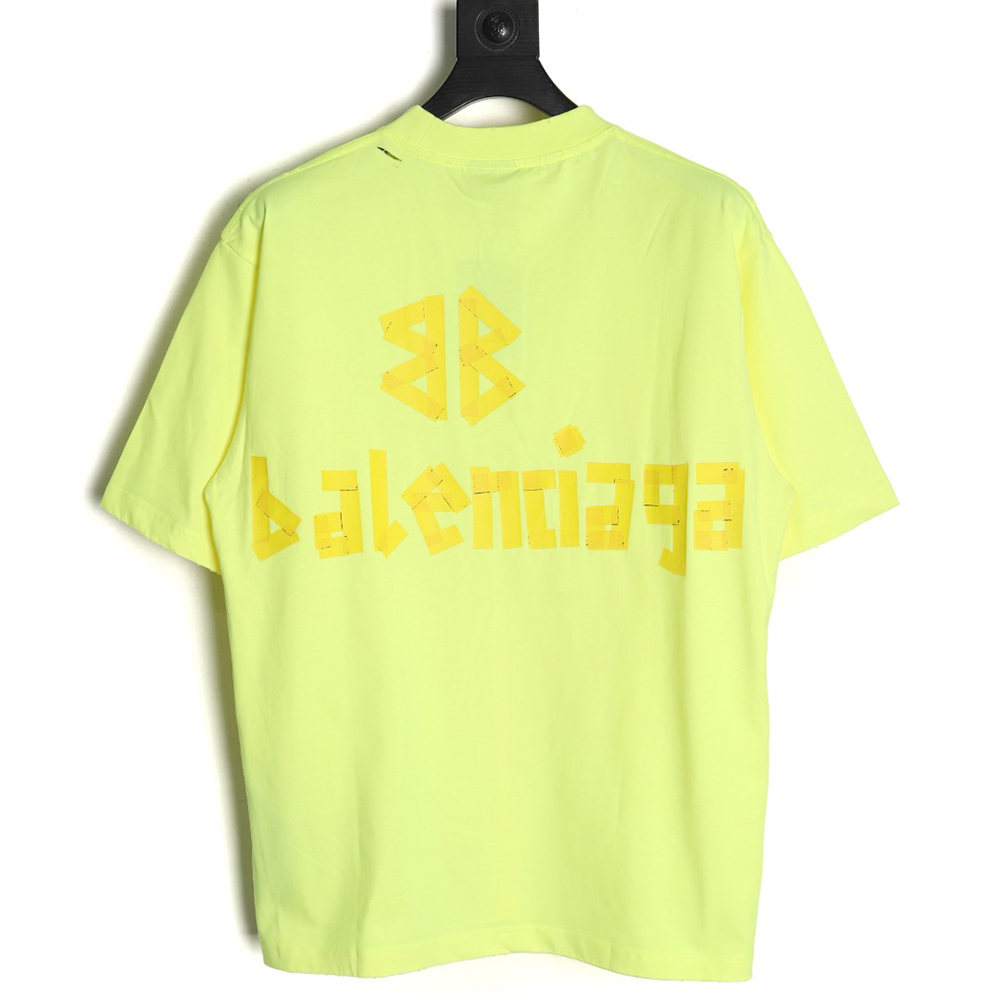 Ba*len*cia*ga tape print short sleeve t-shirt