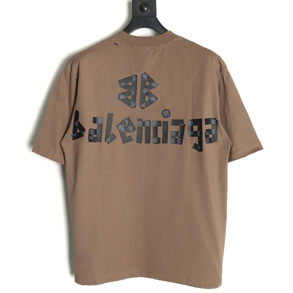 Ba*len*cia*ga tape print short sleeve t-shirt tsk2