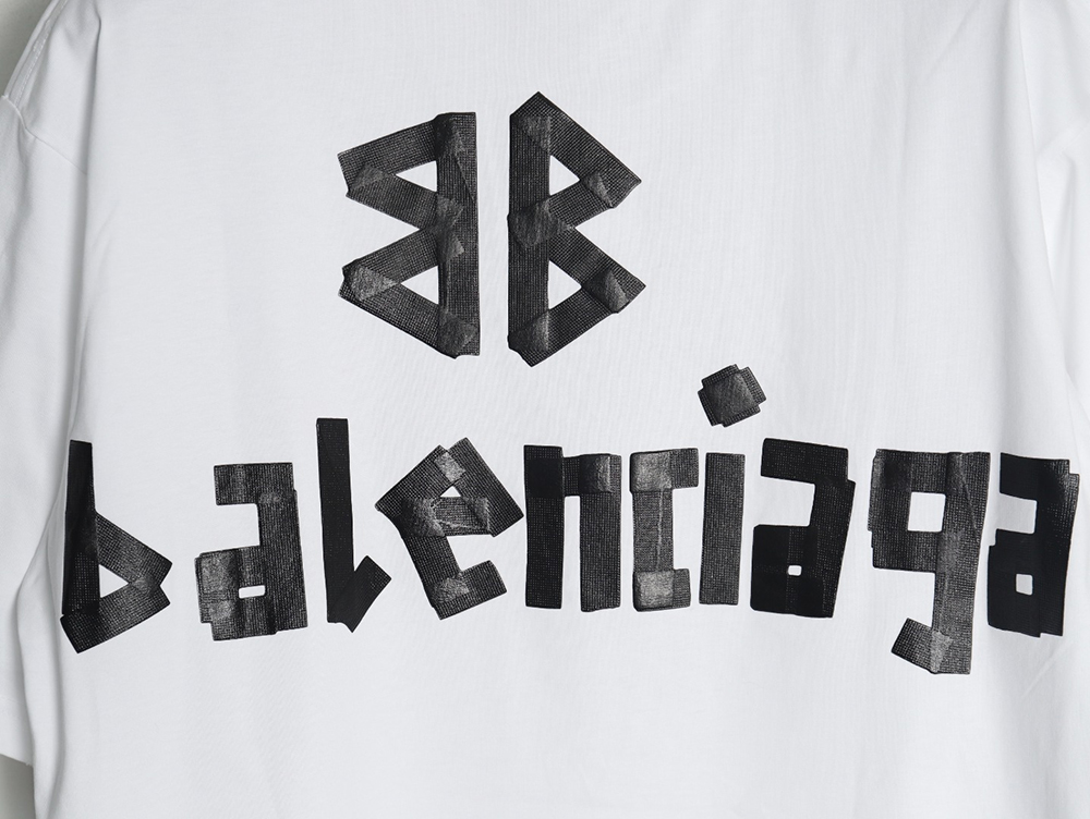 Ba*len*cia*ga tape print short sleeve t-shirt tsk8