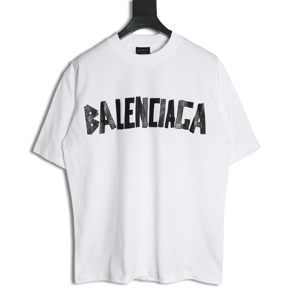 Ba*len*cia*ga tape print short sleeve t-shirt tsk8