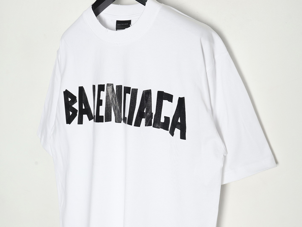 Ba*len*cia*ga tape print short sleeve t-shirt tsk8
