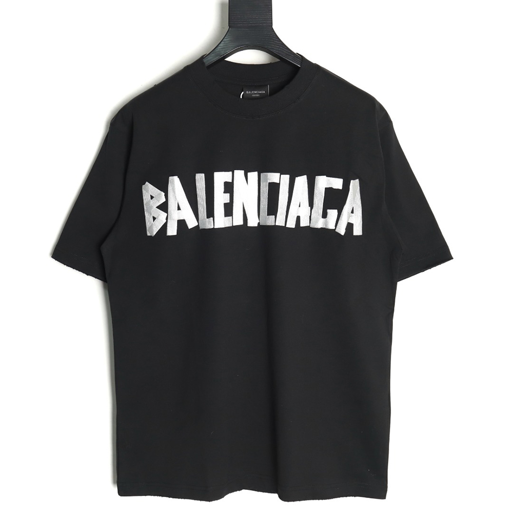 Ba*len*cia*ga tape print short sleeve t-shirt tsk9
