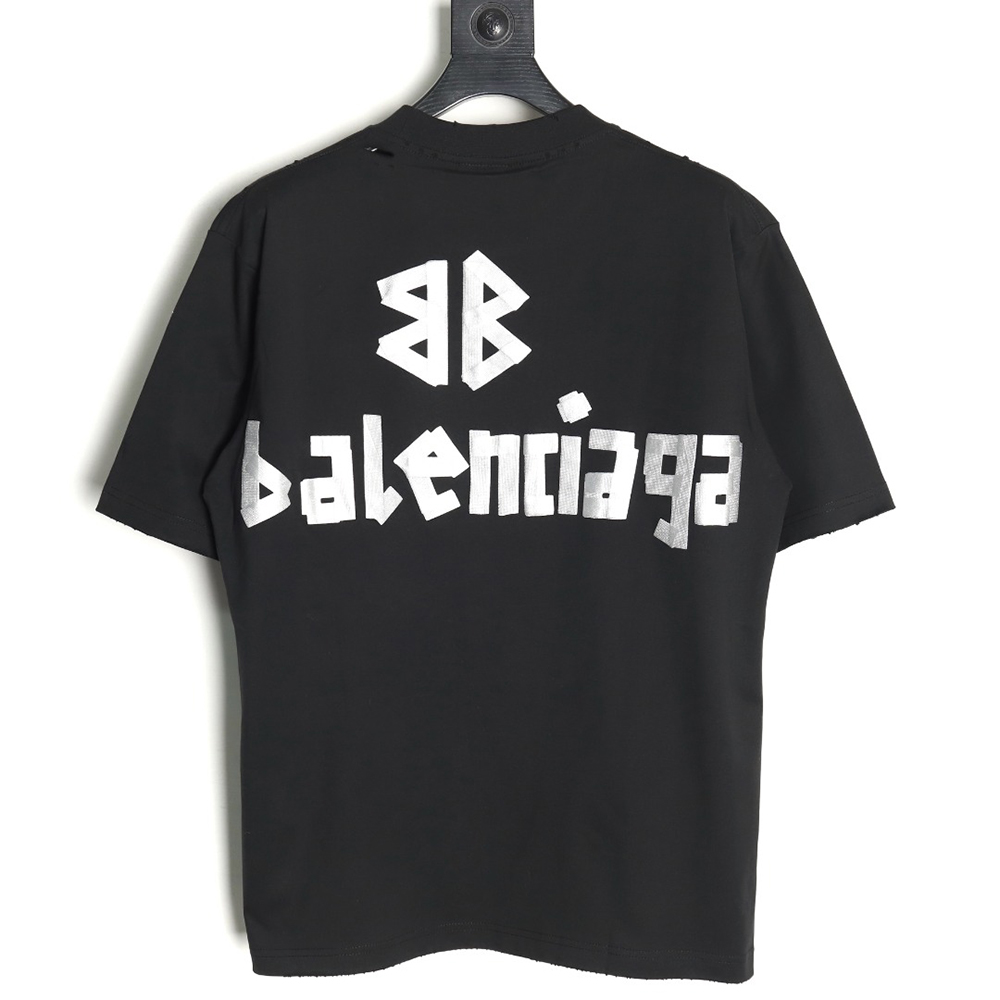 Ba*len*cia*ga tape print short sleeve t-shirt tsk9