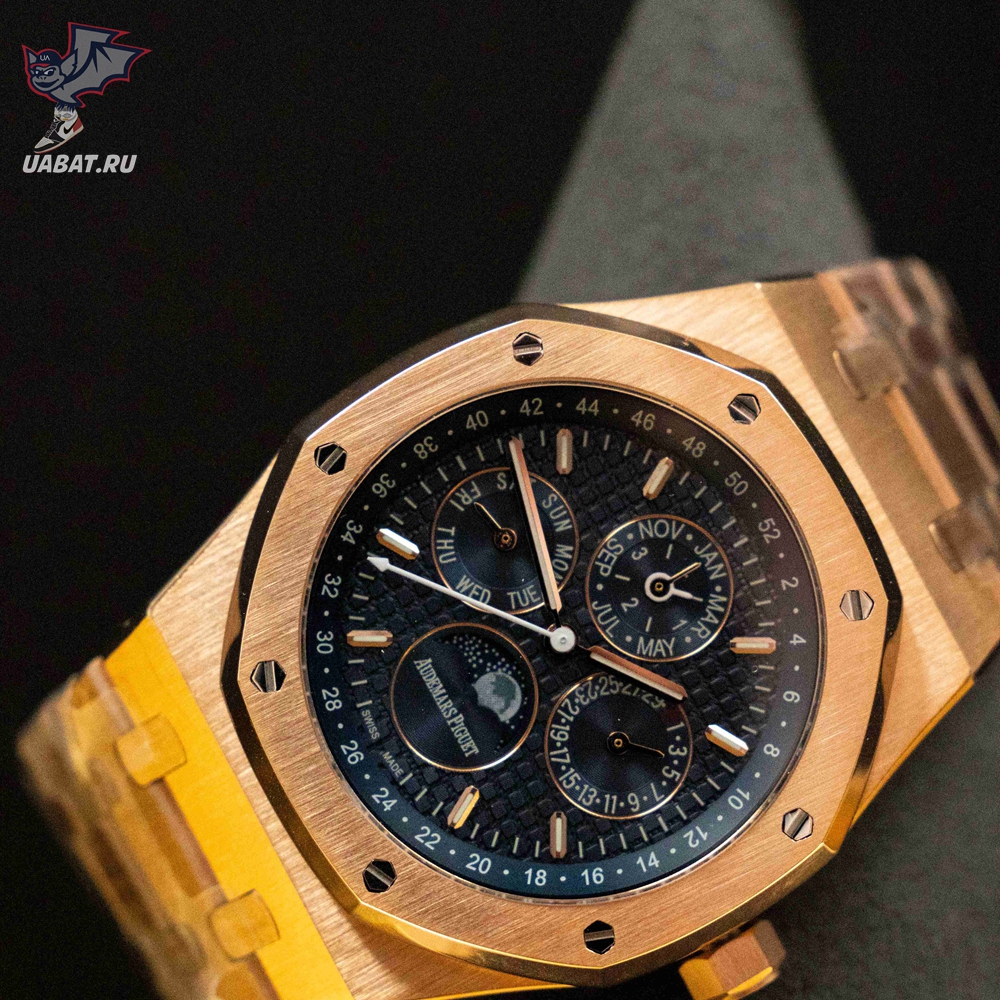 audemars P*g*et - royal oak perpetual cal 26574 rg/rg blue/stk apsf a5134