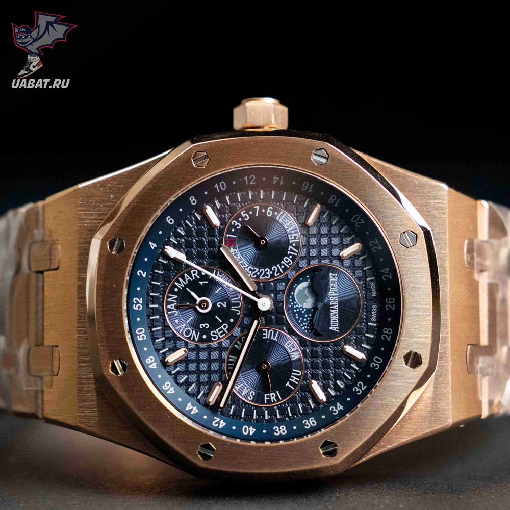 audemars P*g*et - royal oak perpetual cal 26574 rg/rg blue/stk apsf a5134