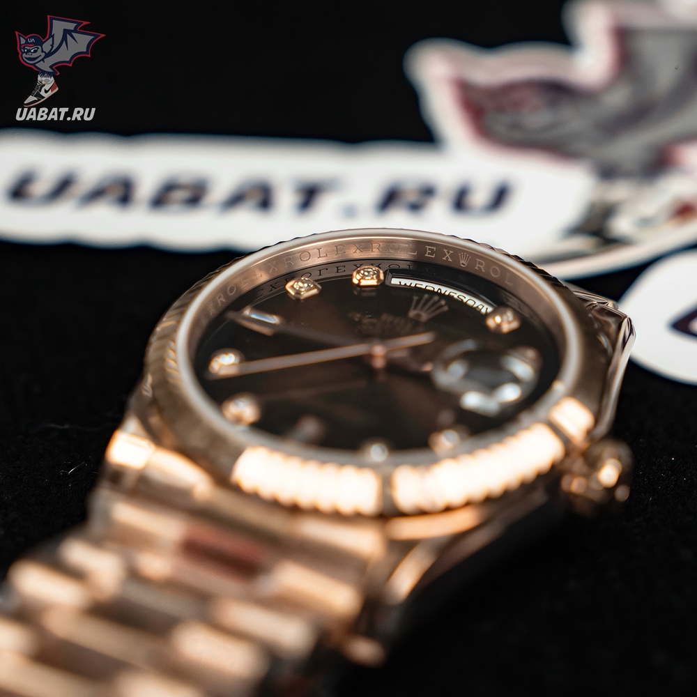 R*l*x - daydate 36mm flt pres rg/rg brown diam ewf a3255 mod