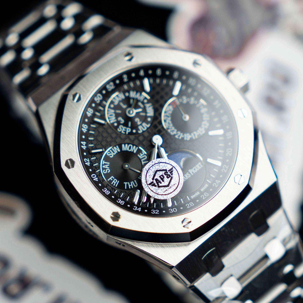 audemars P*g*et - royal oak perpetual cal 26574 ss/ss blk apsf a5134