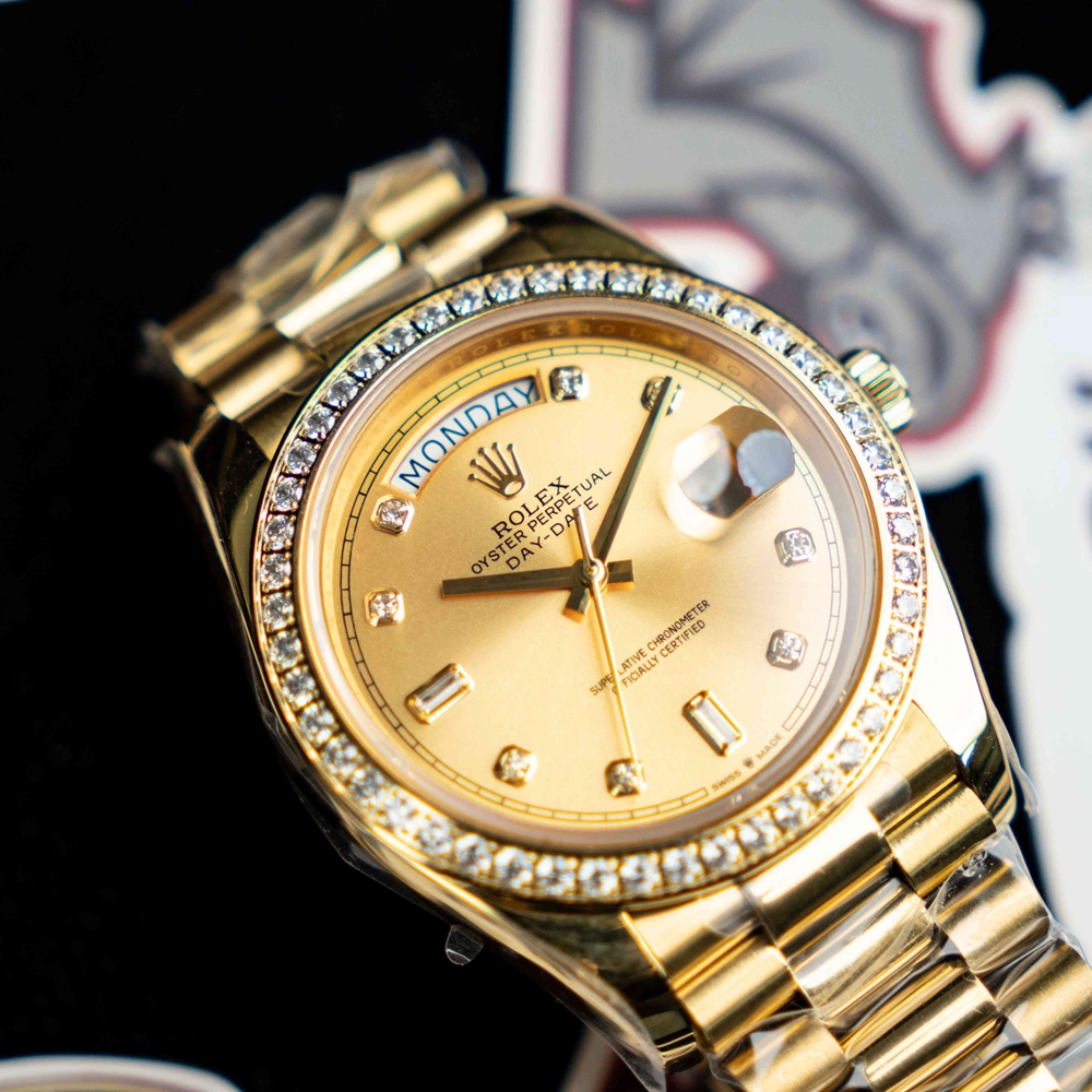 R*l*x - daydate 36mm dia pres yg/yg gold diam ewf a3255 mod
