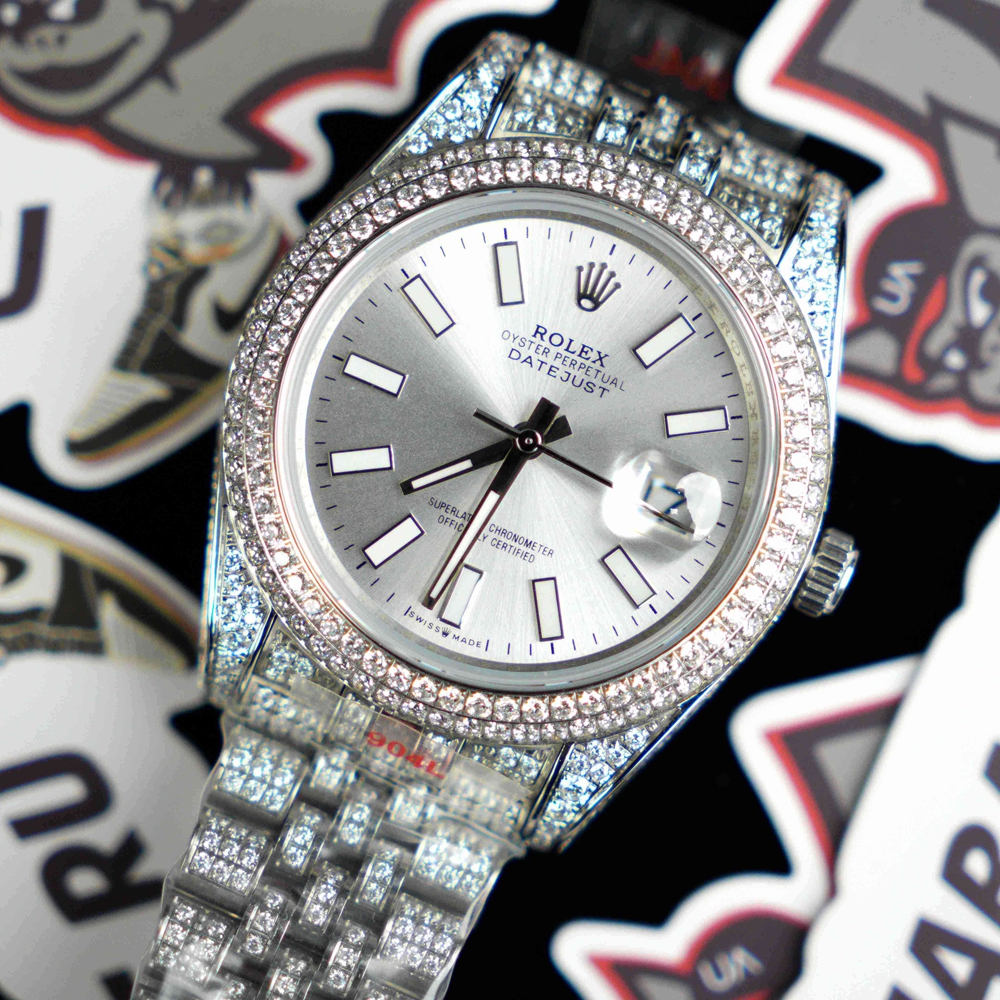 r*l*x - datejust 41mm full Di*m*nds 904l ss/ss sliver/stk gmf a2824