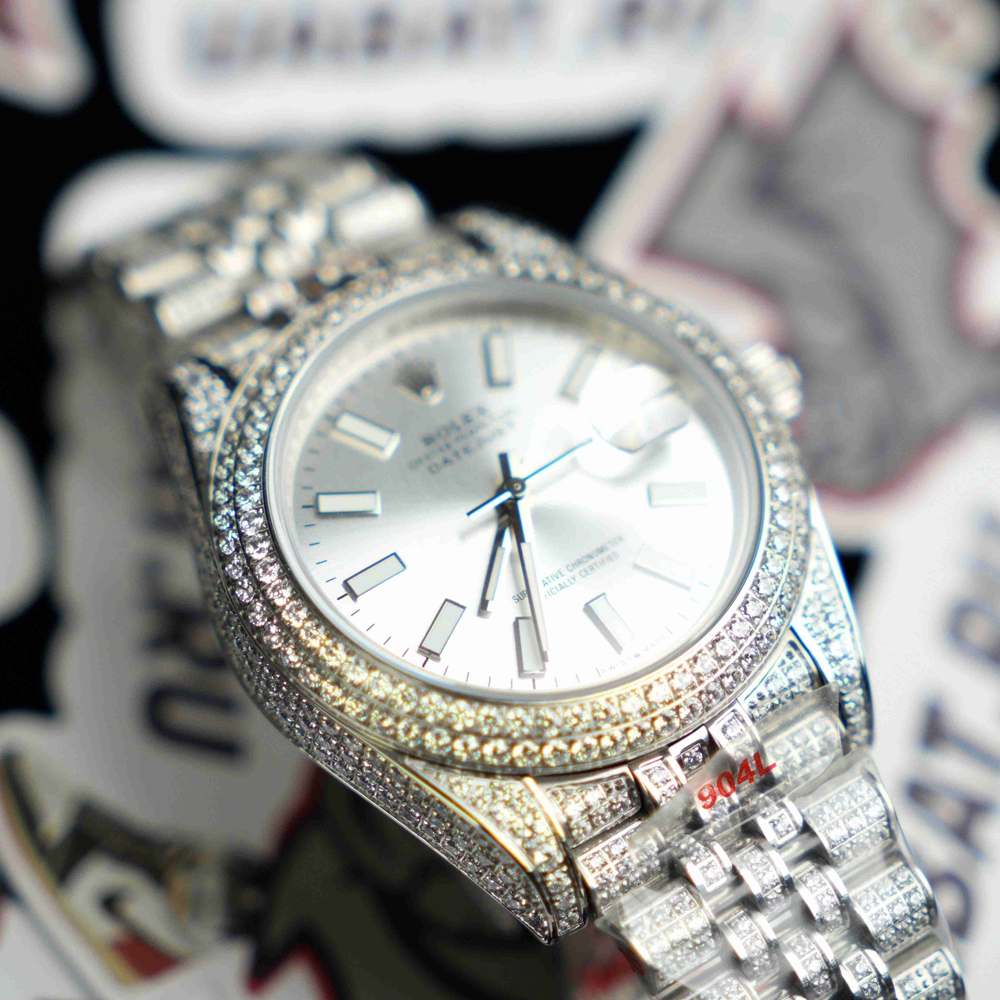 r*l*x - datejust 41mm full Di*m*nds 904l ss/ss sliver/stk gmf a2824