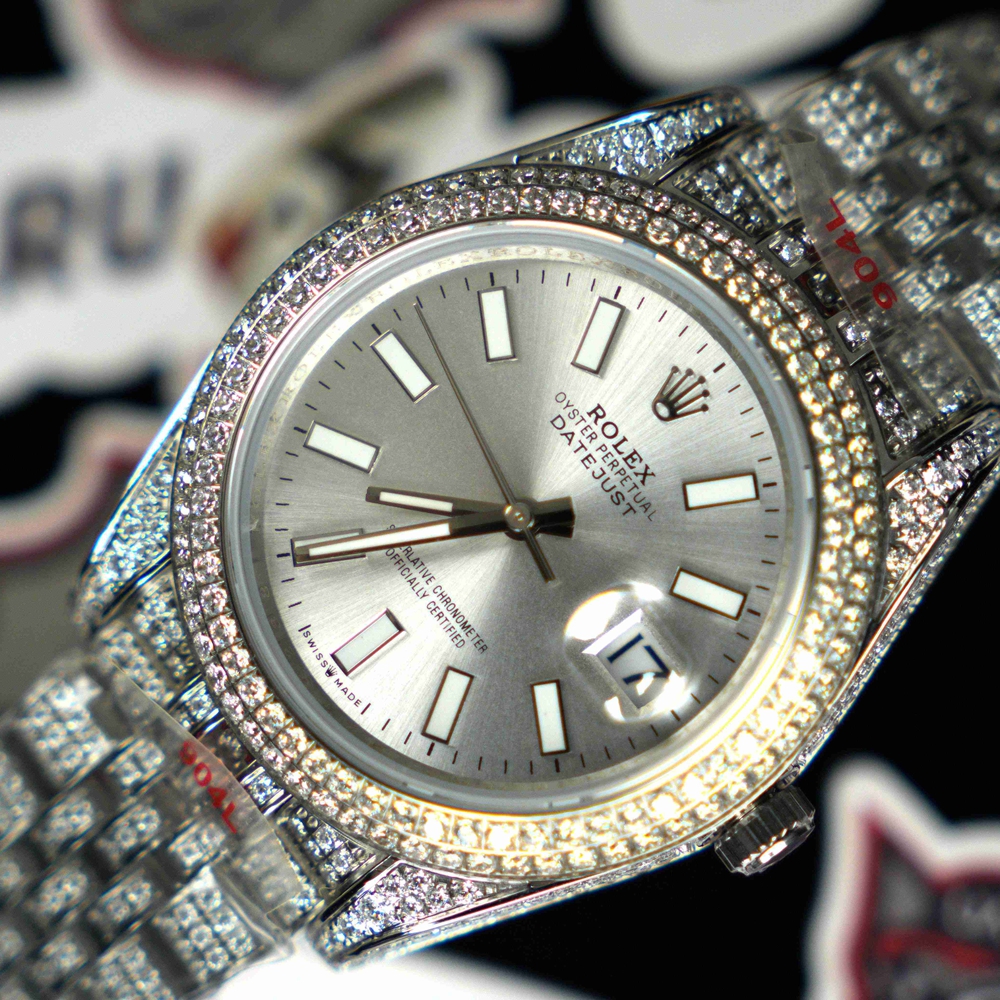 r*l*x - datejust 41mm full Di*m*nds 904l ss/ss sliver/stk gmf a2824